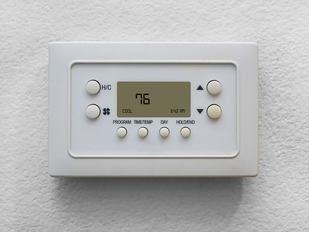 Photo of a thermostat for Roberts AC thermostat installation page